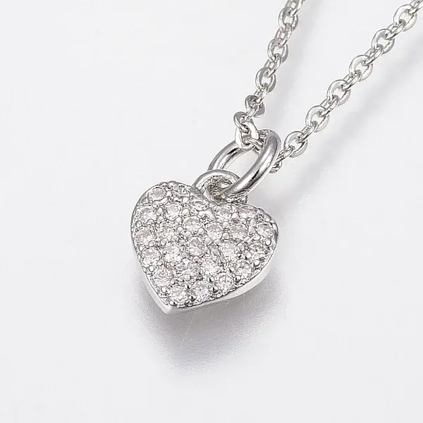 Brass Cubic Zirconia Pendant Necklaces