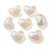 UV Plating Rainbow Iridescent Transparent Acrylic Beads