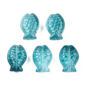 Transparent Spray Painted Glass Beads