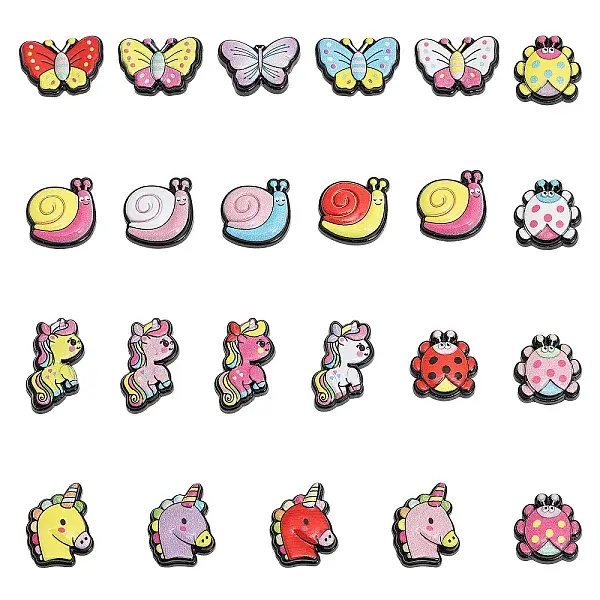 92Pcs 23 Styles Opaque Resin Cabochons