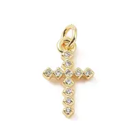 Brass Micro Pave Cubic Zirconia Charms