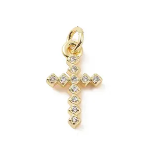 Brass Micro Pave Cubic Zirconia Charms