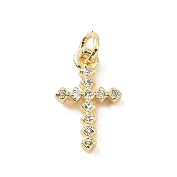 Brass Micro Pave Cubic Zirconia Charms