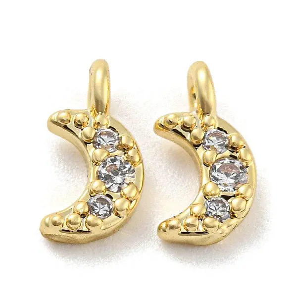 Rack Plating Brass Micro Pave Cubic Zirconia Charms