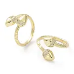 Clear Cubic Zirconia Double Acorn Open Cuff Rings