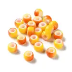 Spray Painted ABS Plastic European Beads
