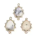 Natural White African Opal Faceted Connector Charms