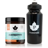 Puhdistamo Electrolyte Powder + láhev sportovní nápoj s elektrolyty příchuť Tropical 120 g