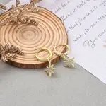 Brass Micro Pave Clear Cubic Zirconia Huggie Hoop Earrings