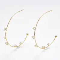 Brass Cubic Zirconia Stud Earrings