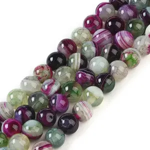 Natural Striped Agate/Banded Agate Beads Strands