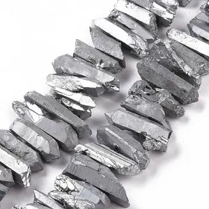 Natural Quartz Crystal Points Beads Strands