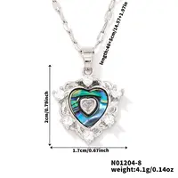 Brass Clear Cubic Zirconia Heart-shaped Pendant Necklaces