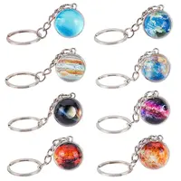 8Pcs 8 Colors Platinum Tone Alloy Keychain