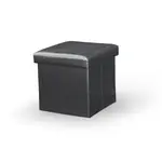 Skládací taburet, ekokůže černá, tela new