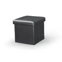 Skládací taburet, ekokůže černá, tela new