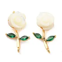 Natural Freshwater Shell Brass Pendants