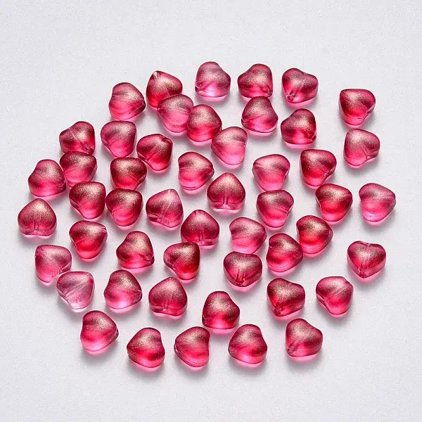 Transparent Spray Painted Glass Beads
