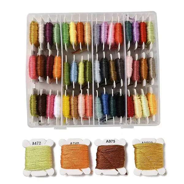 48 Cards 48 Colors 6-Ply Polyester Embroidery Floss