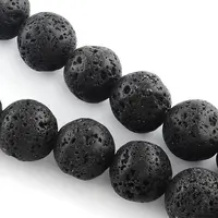 Natural Lava Rock Gemstone Round Bead Strands