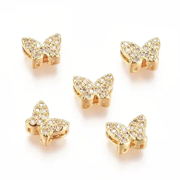 Brass Micro Pave Cubic Zirconia Multi-Strand Links