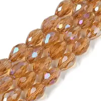 Transparent Electroplate Glass Beads Strands