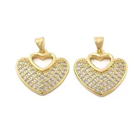 Brass Micro Pave Cubic Zirconia Pendants