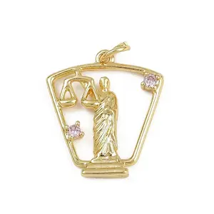 Brass Micro Pave Cubic Zirconia Pendants