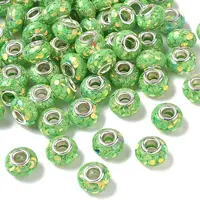 Transparent Resin Rondelle European Beads