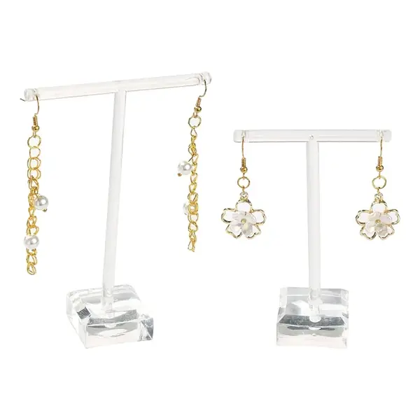 T Bar Organic Glass Earring Display Stand
