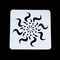 Flower Pattern Eco-Friendly PET Plastic Hollow Painting Silhouette Stencil