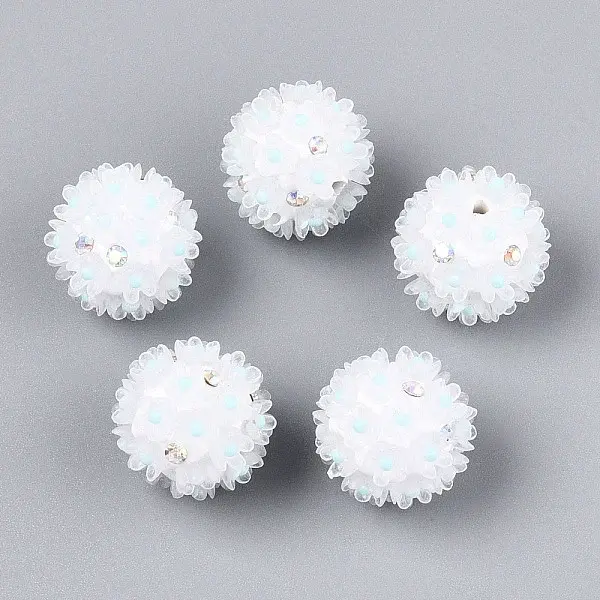 Handmade Polymer Clay Rhinestone with Resin Daisy Flower