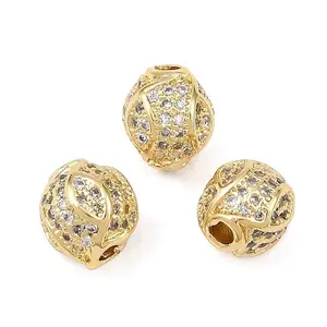 Brass Cubic Zirconia Beads