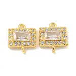 Brass Pave Clear Cubic Zirconia Connector Charms