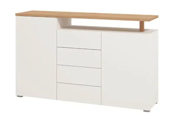 Kombinovaná komoda annika - bílá, dub