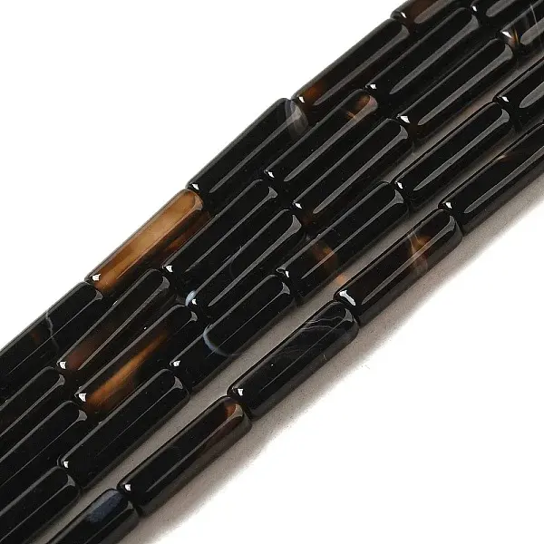 Natural Black Agate Beads Strands