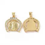 Brass Micro Pave Clear Cubic Zirconia Pendants