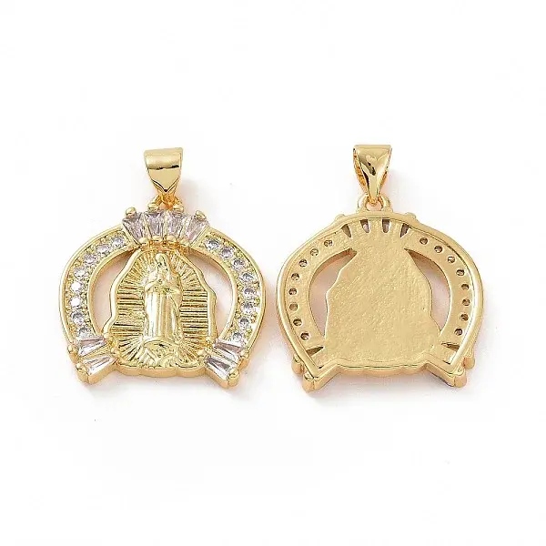 Brass Micro Pave Clear Cubic Zirconia Pendants