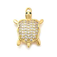 Brass Micro Pave Cubic Zirconia Charms