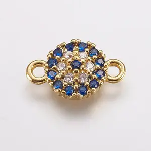 Brass Micro Pave Cubic Zirconia Links