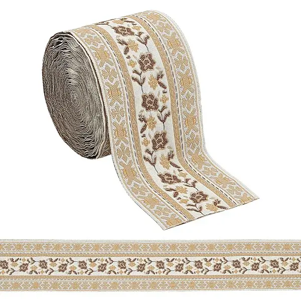 5 Yards Flower Pattern Bohemia Polyester Ribbon