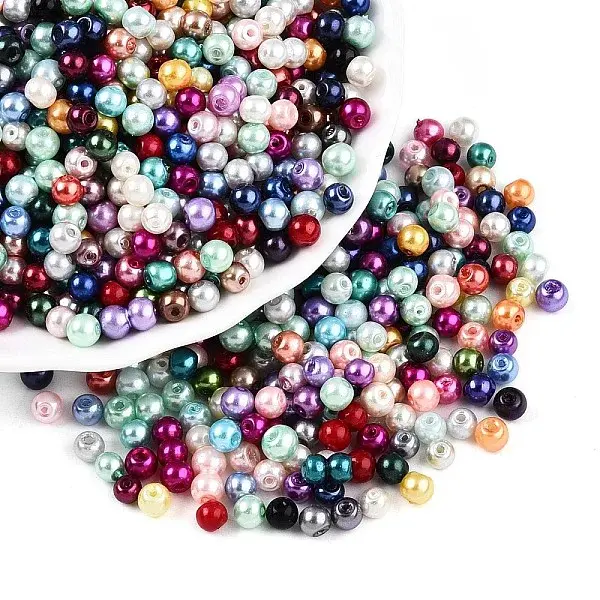 Baking Paint Pearlized Glass Pearl Beads