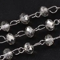 Handmade Glass Beaded Chains for Necklaces Bracelets Making