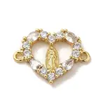 Brass Pave Clear Cubic Zirconia Connector Charms