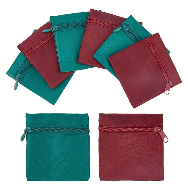 12Pcs 2 Colors Velvet Jewelry Storage Zipper Bags