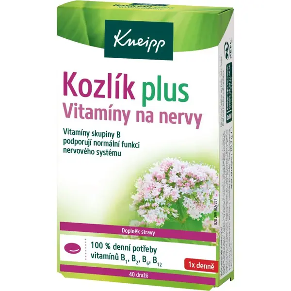 Kneipp Valeriána lekárska Plus dražé s vitamínmi 40 tbl