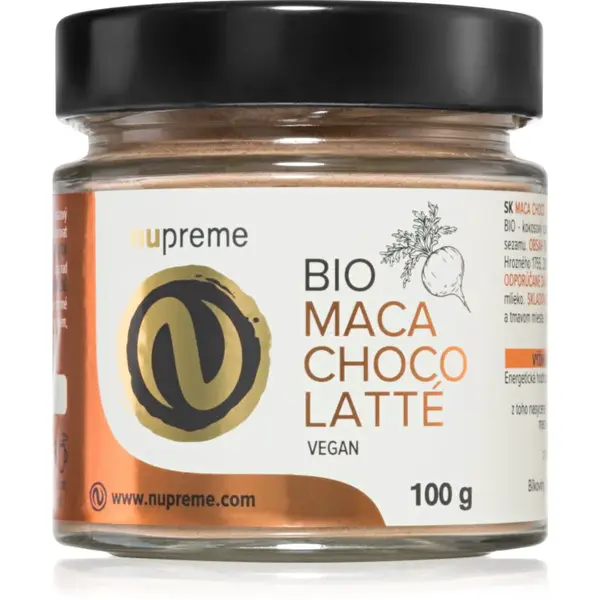Nupreme Maca Choco Latté BIO prášek na přípravu nápoje pro udržení vitality 100 g