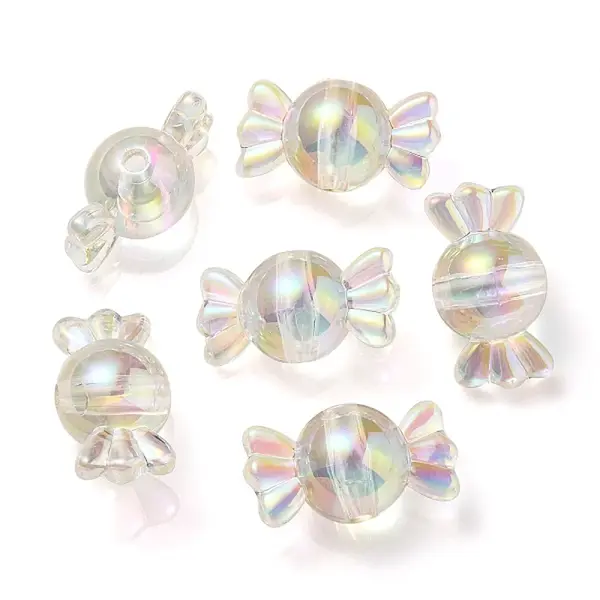 UV Plating Rainbow Iridescent Acrylic Beads