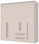 Pětidveřová šatní skříň se zásuvkami a rámem baptiste - béžová