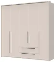 Pětidveřová šatní skříň se zásuvkami a rámem baptiste - béžová